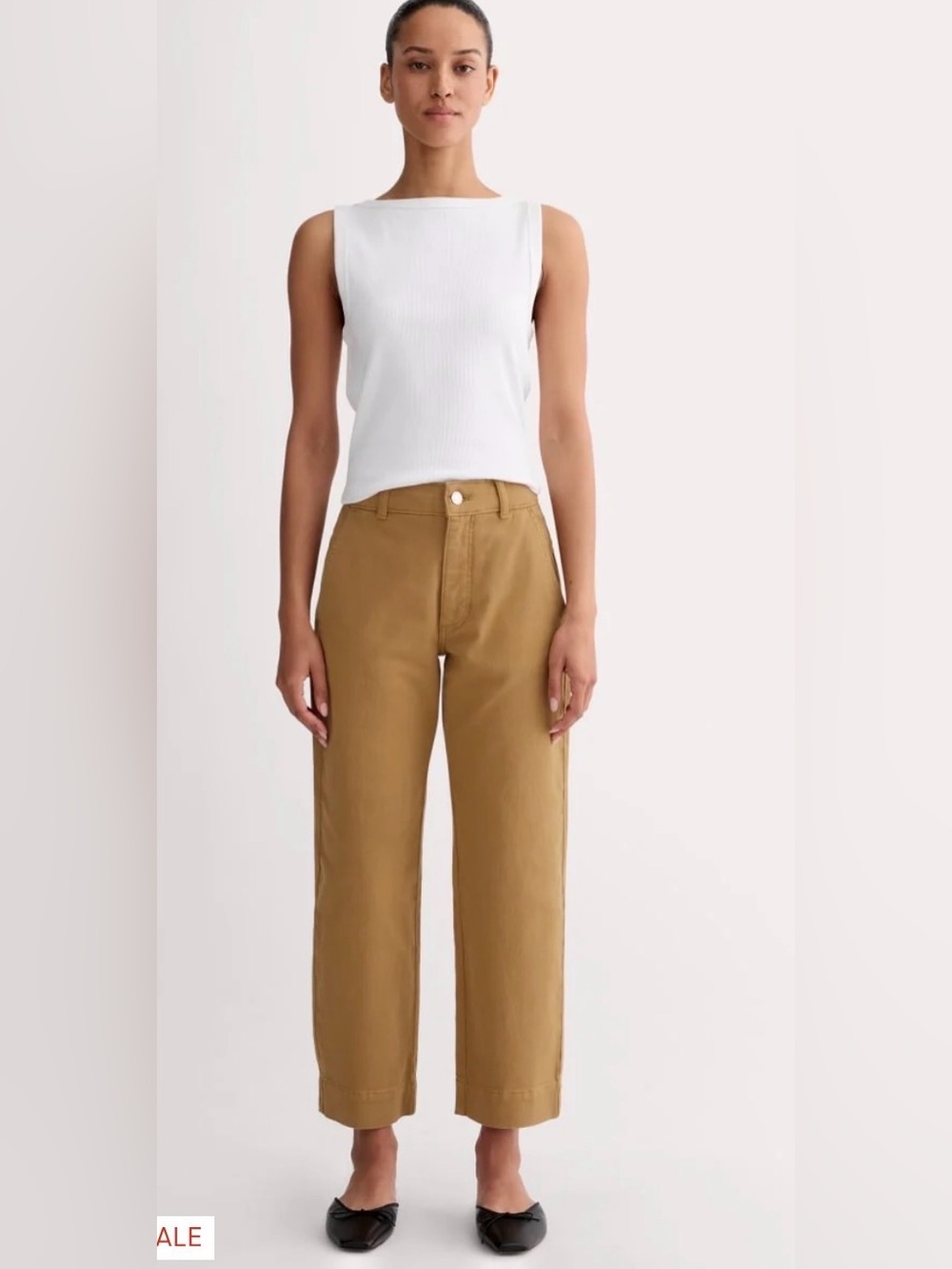 Everlane Utility Gold Brown Denim Twill Jeans Cropped Sz 2 EUC